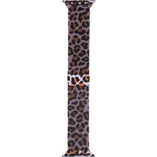 Microsonic Apple Watch Se 3 40MM Kordon Luxe Metal Leopard Lila