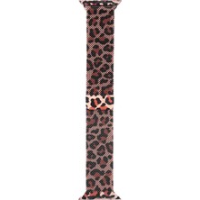 Microsonic Apple Watch Se 3 40MM Kordon Luxe Metal Leopard Rose Gold