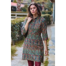 Gömlek Yaka Düğme Detaylı Kışlık Elbise