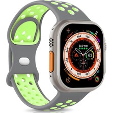 Microsonic Apple Watch Series 11 42MM Kordon Rainbow Band Gri Yeşil