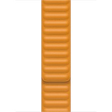Microsonic Apple Watch Series 11 42MM Kordon Leather Link Band Turuncu