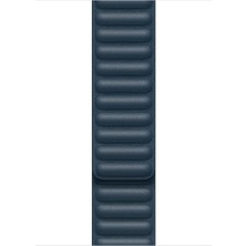 Microsonic Apple Watch Series 11 46MM Kordon Leather Link Band Lacivert