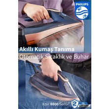 Akıllı Sensörlü Kumaşa Göre Isı Ayarlı Buharlı Ütü, Mavi