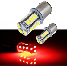 Carub Çakar Ledli Stop Ampulü Çift-Tek Duy Fren Lambası 18 LED Kırmızı