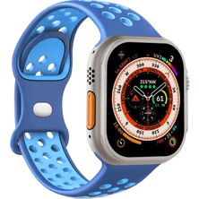 Microsonic Apple Watch Series 11 42MM Kordon Rainbow Band Mavi Turkuaz