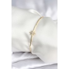 Kutup Yıldızı Figür Pirinç Gold Renk Kadın Bileklik