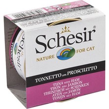 Schesir C140 Jelly Ton Balıklı ve Jambonlu Jöleli Kedi Konservesi 85 Gr