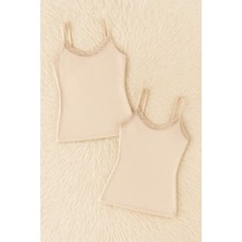 Kadın Modal Pamuklu Likralı Dantel Detaylı Ip Askılı 2'li Atlet Q6K6K0T4KA