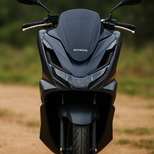 Honda Pcx 2021 - 2024 Uyumlu Geniş Far Üstü Film Siyah
