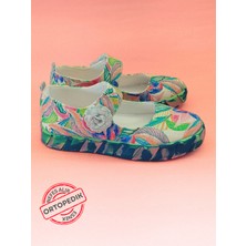  Çiçek Desenli Ortopedik Kanvas Kız Çocuk Babet