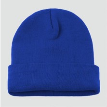 Zengezur Çift Kat 1 Nci Kalite Renkli Bere   Bere Eldiven -Mavi