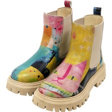 Kadın Vegan Deri Çok Renkli Bilekte Bot - Animal Tasarım