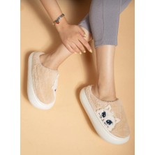 Kutox Kedi Desenli Kadın Ev Terliği