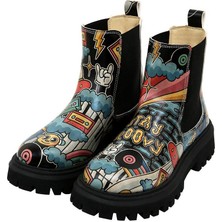 Kadın Vegan Deri Siyah Bilekte Bot - Stay Groovy Tasarım