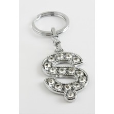 Zengezur Gümüş Renkli Taşlı Harf Anahtarlık-Ş