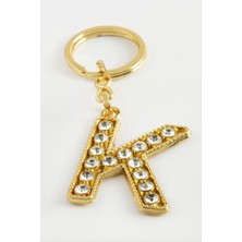 Zengezur Sarı Renkli Taşlı Harf Anahtarlık-K