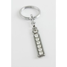 Zengezur Gümüş Renkli Taşlı Harf Anahtarlık-I