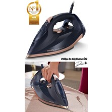 Hızlı ve Güçlü 7500 Serisi Buharlı Ütü, 3200 W, Mavi-Altın, 260G Şok Buhar