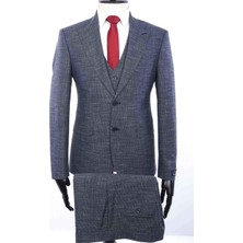 Jan Carlucci Slimfit Yelekli Drop 6 Takım-Lacivert