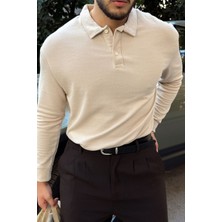 Cali Erkek Regular Fit Polo Yaka Uzun Kollu Sweatshirt Tişört