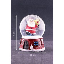 Yılbaşı Yeni Yıl Noel Baba Temalı Orta Boy Işıklı Kar Küresi 9 cm A