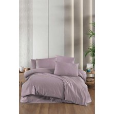 Stripe Saten Line Çift Kişilik Nevresim Takımı Mürdüm