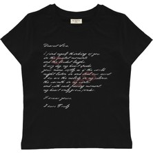 Cher Amour Baskılı Baby Tee Crop Top