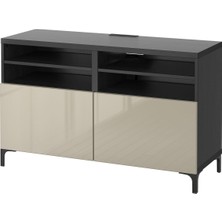 Tv Sehpası, Venge-Parlak Cila-Bej, 120X42X74 Cm, Selsvıken