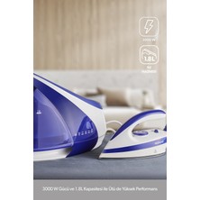 Mor ve Beyaz Renkli Yüksek Buhar Gücüne Sahip Taşınabilir Ütü