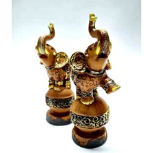 Dekoratif Şımarık Fil Kardeşler Top Üstünde Akrobat Fil Set