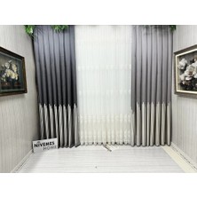 Nivemeshome Roya Altın Işlemeli 5167 1/3 Sık Pileli Tül Perde Apm