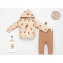 Erkek Çocuk Ayıcıklı Lüks 3'lü Takım