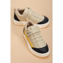 Şirinbebe Şiringenç Erkek Çocuk Spor Ayakkabı Ortopedik Bej Cırtlı Elastik Bağcıklı