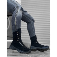 ET0605 Bağcıklı Siyah Süet Askeri Postal Bot