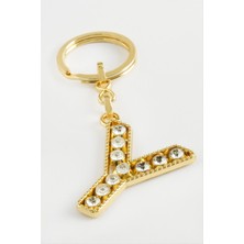 Zengezur Sarı Renkli Taşlı Harf Anahtarlık-Y