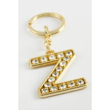 Zengezur Sarı Renkli Taşlı Harf Anahtarlık-Z