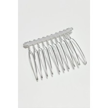 Zengezur Burgulu Metal Tarak Küçük 1 Adet-Gümüş Rengi