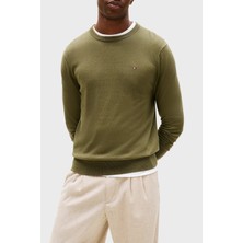 Tommy Hilfiger Pamuk ve Kaşmir Karışımlı Regular Fit Bisiklet Yaka Kazak Erkek Kazak MW0MW28046 Mt1