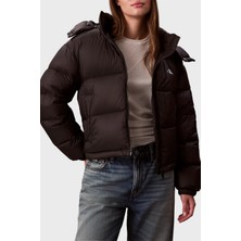 Calvin Klein Suya Dayanıklı Boxy Fit Çıkarılabilir Kapüşonlu Şişme Mont LV047D501GUB1 Bayan Mont LV047D501G Ub1