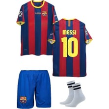 Barcelon'a Messi 2011 London Retro Futbol Çocuk Forması 3'lü Set Çorap Hediyeli