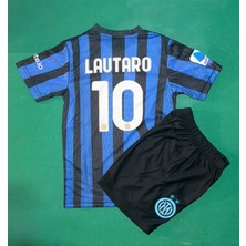 Lautaro Martinez Inter 2025/2026 Sezon Futbol Çocuk Forması 2'li Set Forma + Şhort