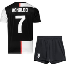 Ronald0 7 Numara 2019/2020 Sezon Iç Saha Juventus Futbol Çocuk Forması 2'li Set