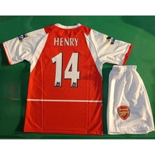 Arsenal 2005 Sezon Retro T. Henry 14 Numara Futbol Çocuk Forması 2'li Set Forma + Short