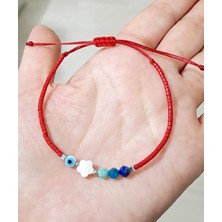 Funny Takı Nazar Boncuklu Sedef Çiçek Lapis Lazuli Amazonit Apatit Doğaltaşlı Miyuki Bileklik
