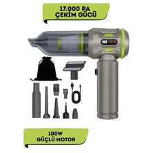 Ultra Güçlü 100W LED Işıklı Mor Araç Içi Süpürge, 17000PA Güç