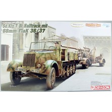Dragon 6971 1/35 Ölçek, Sd.kfz.7 8 Ton Yarı Paletli Kamyon (Geç Dönem) ve 8,8cm Flak 36/37 Top, Plastik Model Kiti