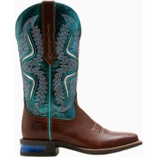 Ariat Round Up Kadın Western Bot, Dar Kesim, Tam Deri ve All Day Konfor
