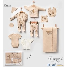 Organik 10 Parça Ayıcık Desenli Unisex Hastane Çıkışı