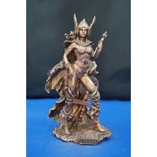 Frigga Tanrıca Heykeli - 25 cm Mitolojik Dekoratif Biblo, Ev & Ofis Aksesuarı Bakır