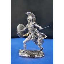 Mitolojik Tasarım Achilles (Aşil) - Ev Ofis Dekoratif Hediyelik Aksesuar (28 Cm) Gümüş
